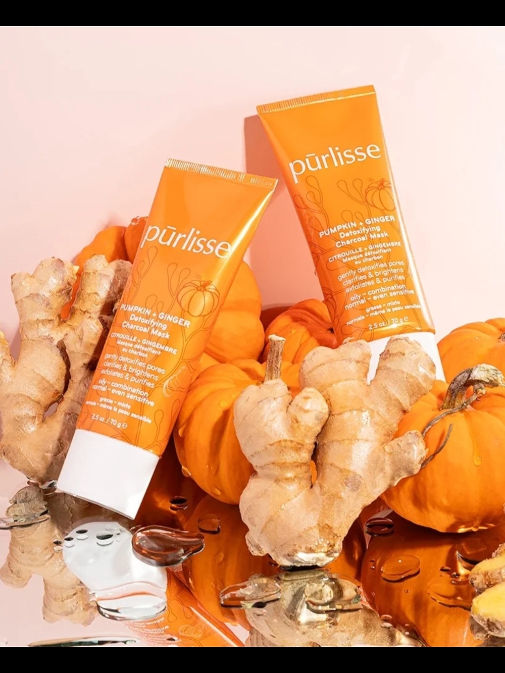 Pumpkin + Ginger Detoxifying Charcoal Mask, Sugar Body Scrub & Silky Body Butter
